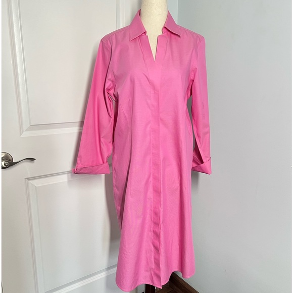 Foxcropt Taylor non iron pink Button Down Shirt dress size 8 - Picture 6 of 13